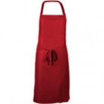 Mercer Culinary M61120RD Genesis® Red Poly-Cotton Bib Apron with Adjustable Neck - 33 Mercer Culinary M61120RD Genesis® Red Poly-Cotton Bib Apron with Adjustable Neck - 33