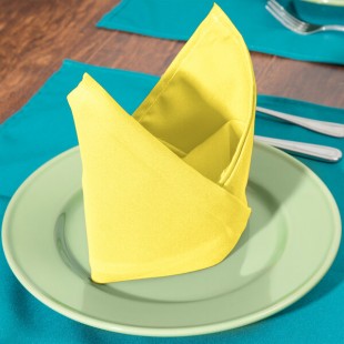 Intedge Yellow 100% Polyester Cloth Napkins, 22