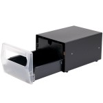 Vollrath 7512-06 Black One Sided Countertop Fullfold Napkin Dispenser with Clear Faceplate