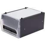Vollrath 7512-06 Black One Sided Countertop Fullfold Napkin Dispenser with Clear Faceplate