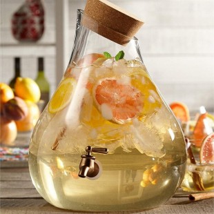 American Atelier Glass 2.5 Gallon Teardrop Beverage Dispenser with Cork Top by Jay Companies