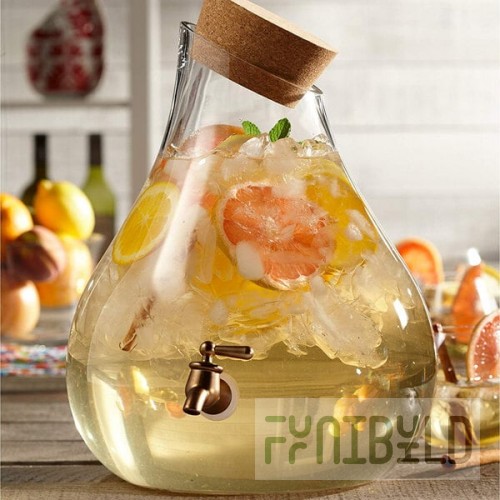 American Atelier Glass 2.5 Gallon Teardrop Beverage Dispenser with Cork Top by Jay Companies