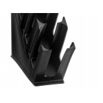 Choice Black 4-Section Slanted Countertop Cup and Lid Organizer