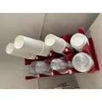 Choice Black 4-Section Slanted Countertop Cup and Lid Organizer