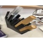 Choice Black 4-Section Slanted Countertop Cup and Lid Organizer
