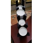 Choice Black 4-Section Slanted Countertop Cup and Lid Organizer