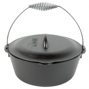Lodge L10DO3 7 Qt. Pre-Seasoned Cast Iron Dutch Oven with Spiral Bail Handle Lodge L10DO3 7 Qt. Pre-Seasoned Cast Iron Dutch Oven with Spiral Bail Handle