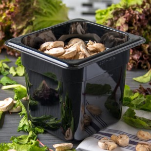 Carlisle 3068503 StorPlus 1/6 Size Black Polycarbonate Food Pan - 6 Carlisle 3068503 StorPlus 1/6 Size Black Polycarbonate Food Pan - 6