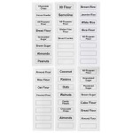 Baker's Lane Ingredient Shelf Bin Set of 3 Sizes: 40 Cups, 100 Cups, 200 Cups with 6 Label Sheets