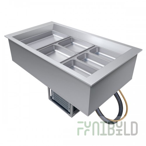 Hatco CWBP-3 Three Pan Drop-In Refrigerated Cold Food Well with Drain - 120V