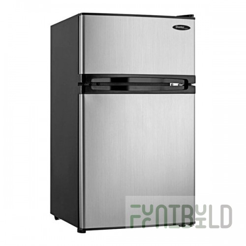 Danby DCR031B1BSLDD Designer 3.1 Cu. Ft. Stainless Steel Solid Two Door Reach-In Refrigerator / Freezer