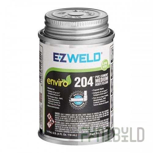 E-Z Weld EZ20401N 4 oz. Clear Medium Body PVC Cement
