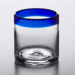 Acopa Tropic 12 oz. Rocks / Old Fashioned Glass with Blue Rim - 12/Case Acopa Tropic 12 oz. Rocks / Old Fashioned Glass with Blue Rim - 12/Case