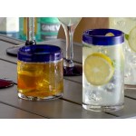 Acopa Tropic 12 oz. Rocks / Old Fashioned Glass with Blue Rim - 12/Case Acopa Tropic 12 oz. Rocks / Old Fashioned Glass with Blue Rim - 12/Case