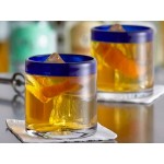 Acopa Tropic 12 oz. Rocks / Old Fashioned Glass with Blue Rim - 12/Case Acopa Tropic 12 oz. Rocks / Old Fashioned Glass with Blue Rim - 12/Case