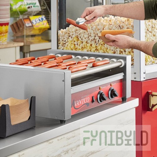 Avantco RG1830NS 30 Hot Dog Roller Grill with 11 Non-Stick Rollers - 120V, 910W