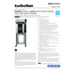 Moffat E32D5-2P Turbofan Single Deck Full Size Electric Digital Convection Oven with Steam Injection, Ventless Hood, and Stainless Steel Stand - 208V, 1 Phase, 5.8 kW