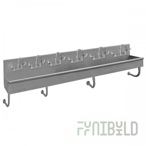Advance Tabco 19-18-120-ADA-F 16-Gauge Stainless Steel ADA Multi-Station Hand Sink with 5