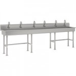 Advance Tabco 19-18-120-ADA-F 16-Gauge Stainless Steel ADA Multi-Station Hand Sink with 5 Advance Tabco 19-18-120-ADA-F 16-Gauge Stainless Steel ADA Multi-Station Hand Sink with 5