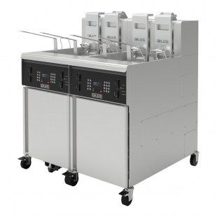 Giles GBF-80/80G LP 160 lb. 2-Unit Liquid Propane Floor Fryer - 160,000 BTU