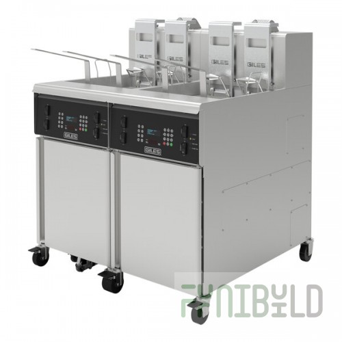 Giles GBF-80/80G LP 160 lb. 2-Unit Liquid Propane Floor Fryer - 160,000 BTU