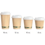 EcoChoice 10 oz. Sleeveless Ripple Kraft Paper Hot Cup and Lid - 100/Case