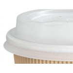 EcoChoice 10 oz. Sleeveless Ripple Kraft Paper Hot Cup and Lid - 100/Case