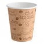 EcoChoice 10 oz. Sleeveless Ripple Kraft Paper Hot Cup and Lid - 100/Case