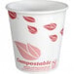 EcoChoice 10 oz. Sleeveless Ripple Kraft Paper Hot Cup and Lid - 100/Case