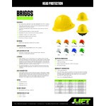 Lift Safety Briggs Gray 4-Point Ratchet Suspension Full Brim Hard Hat HBFE-7Y
