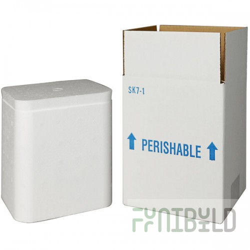 Insulated Shipping Box with Foam Cooler 5 1/2