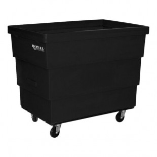 Royal Basket Trucks R11-BKX-RCC-4HNN 14 Cu. Ft. Black Recycle Cart with 2 Rigid / 2 Swivel Casters