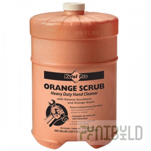 Kutol Pro 4907 Orange Scrub Heavy-Duty Hand Soap, 1 Flat Top Gallon - 4/Case