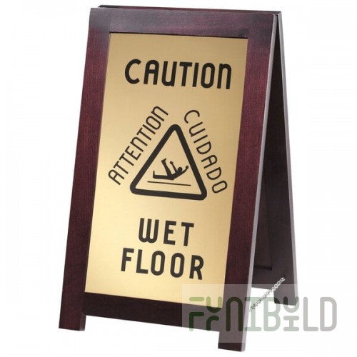 Cal-Mil 851-WET 2-Sided Wooden WET FLOOR Sign