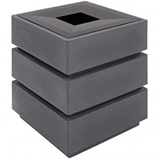 Wausau Tile TF1071 Stackable 39 Gallon Plastic Square Trash Can with Aluminum Lid Wausau Tile TF1071 Stackable 39 Gallon Plastic Square Trash Can with Aluminum Lid