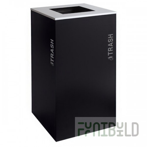 Ex-Cell Kaiser RC-KD36-T BT-PBG Black Tie Kaleidoscope Pebble Black Gloss 36 Gallon Square Trash Can