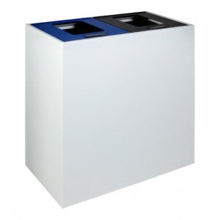 Busch Systems Mezzo 101510 30 Gallon Powder-Coated Steel Two Stream Decorative Cans & Bottles / Waste Receptacle with Color-Coded Lids Busch Systems Mezzo 101510 30 Gallon Powder-Coated Steel Two Stream Decorative Cans & Bottles / Waste Receptacle with Color-Coded Lids