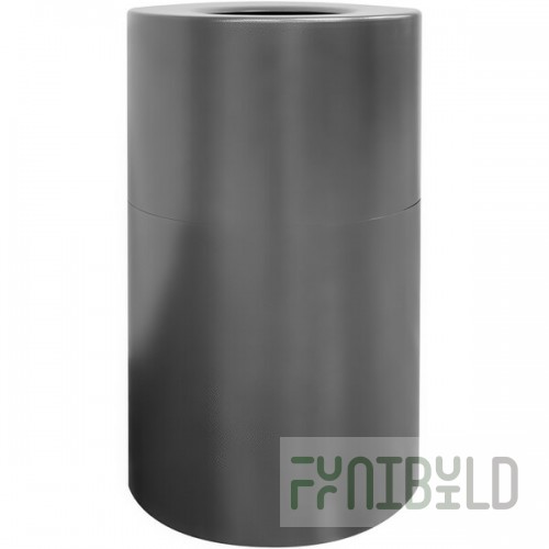Witt Industries AL35-SVN 35 Gallon Aluminum Silver Vein Round Indoor Decorative Trash Can