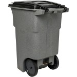 Toter ANA64-10827 64 Gallon Graystone Rotational Molded Wheeled Rectangular Trash Can with Lid Toter ANA64-10827 64 Gallon Graystone Rotational Molded Wheeled Rectangular Trash Can with Lid