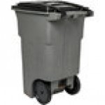 Toter ANA64-10827 64 Gallon Graystone Rotational Molded Wheeled Rectangular Trash Can with Lid Toter ANA64-10827 64 Gallon Graystone Rotational Molded Wheeled Rectangular Trash Can with Lid