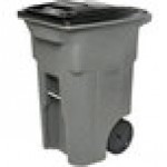 Toter ANA64-10827 64 Gallon Graystone Rotational Molded Wheeled Rectangular Trash Can with Lid Toter ANA64-10827 64 Gallon Graystone Rotational Molded Wheeled Rectangular Trash Can with Lid