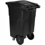 Toter ANA64-10827 64 Gallon Graystone Rotational Molded Wheeled Rectangular Trash Can with Lid Toter ANA64-10827 64 Gallon Graystone Rotational Molded Wheeled Rectangular Trash Can with Lid