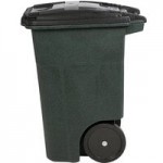 Toter ANA64-10827 64 Gallon Graystone Rotational Molded Wheeled Rectangular Trash Can with Lid Toter ANA64-10827 64 Gallon Graystone Rotational Molded Wheeled Rectangular Trash Can with Lid