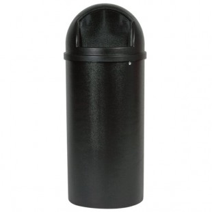 Rubbermaid® FG817088BLA Marshal Classic Black Round Resin Trash Can with Retainer Bands 100 Qt. / 25 Gallon Rubbermaid® FG817088BLA Marshal Classic Black Round Resin Trash Can with Retainer Bands 100 Qt. / 25 Gallon