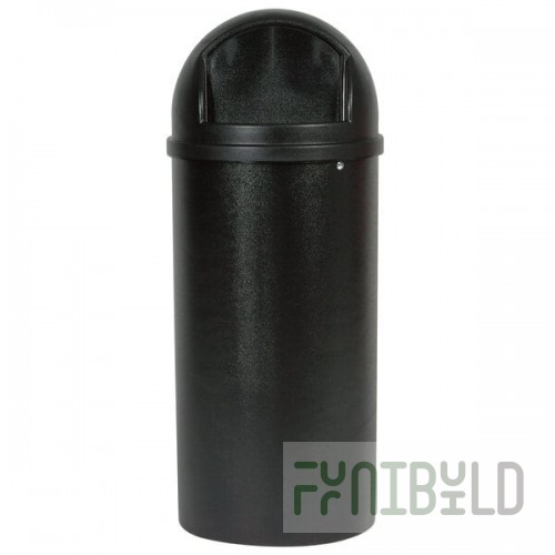 Rubbermaid® FG817088BLA Marshal Classic Black Round Resin Trash Can with Retainer Bands 100 Qt. / 25 Gallon