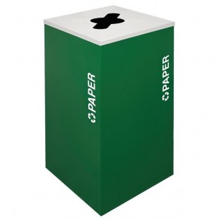 Ex-Cell Kaiser RC-KDSQ-P EGX Kaleidoscope Collection Emerald Texture Square 24 Gallon Customizable Paper Receptacle Ex-Cell Kaiser RC-KDSQ-P EGX Kaleidoscope Collection Emerald Texture Square 24 Gallon Customizable Paper Receptacle