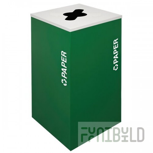 Ex-Cell Kaiser RC-KDSQ-P EGX Kaleidoscope Collection Emerald Texture Square 24 Gallon Customizable Paper Receptacle