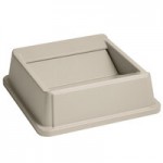 Rubbermaid® Untouchable 35 Gallon Blue Square Recycle Bin Kit with Bottle / Can Hole Lid