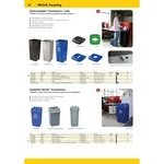 Rubbermaid® Untouchable 35 Gallon Blue Square Recycle Bin Kit with Bottle / Can Hole Lid