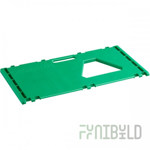 Cerobin 45 Gallon Green Rectangular Interchangeable Compost Bin Lid with Open Top and Handle